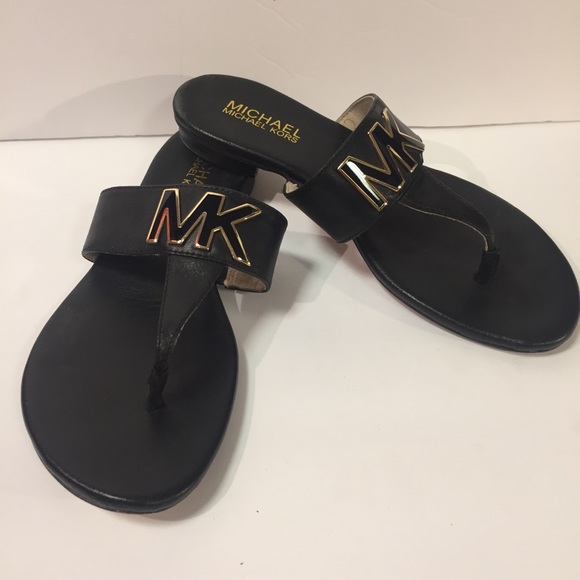 michael kors black and gold sandals